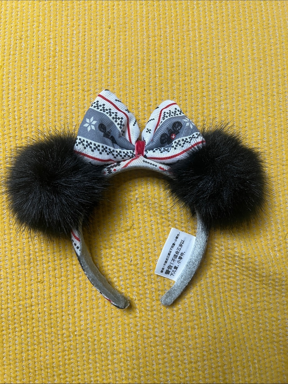Disney Black Pom Pom Winter Minnie Ear Headband